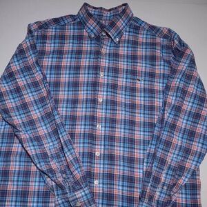 Vineyard Vines Blue and Pink Casual Button Down Shirt
